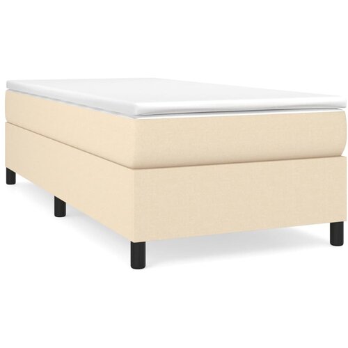 Maison Chic Posteljni okvir - Enojna postelja - Postelja za odrasle brez vzmetnice Cream 80x200 cm Tkanina-J7076, (21775401) Cene
