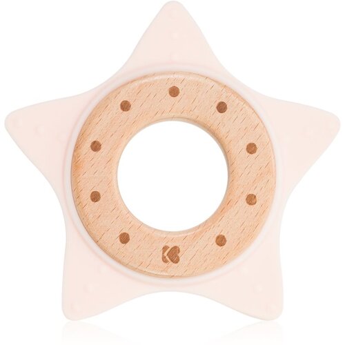 Kikka Boo Silicone and Wood Teether Star grizalo Pink 1 kos Slike