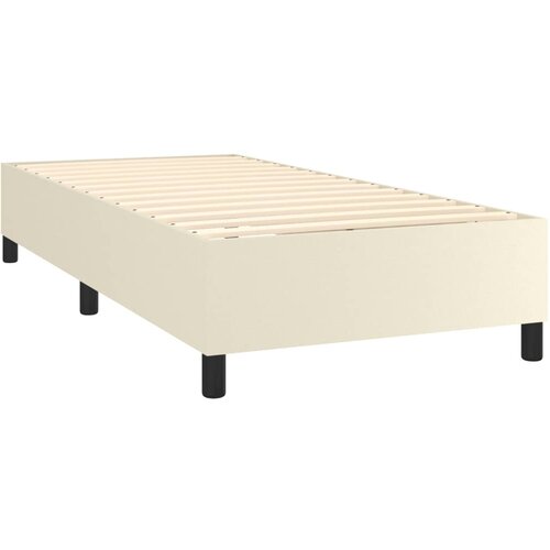  Okvir za krevet s oprugom krem 80 x 200 cm od umjetne kože Slike