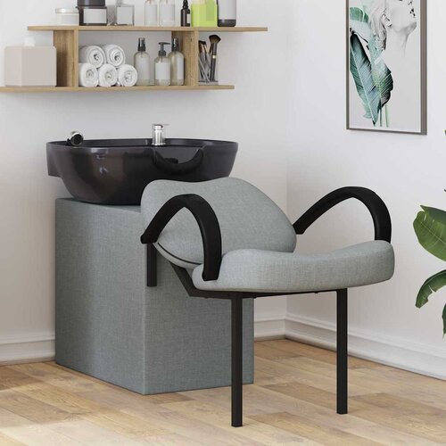  Stolica za &scaron;ampon Svijetlo siva i crna 136 x 60 x 92 cm tkanina Cijene