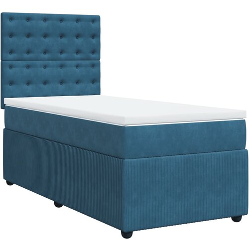 Maison Chic Box spring postelja - Vzmetna postelja z vzmetnico temno modra 80x200 cm žamet SL23253, (21891325) Cene