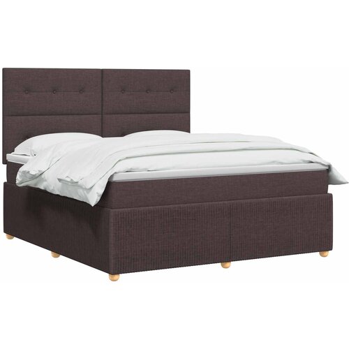  Boxspring krevet s madracem Tamno smeđa 140 x 190 cm Tkanina Slike