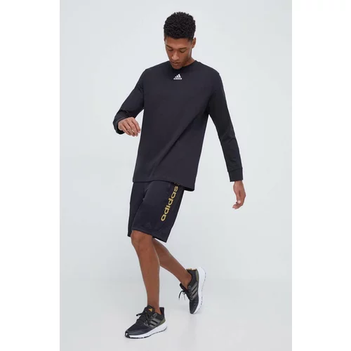 Adidas Pamučna majica dugih rukava boja: crna, bez uzorka