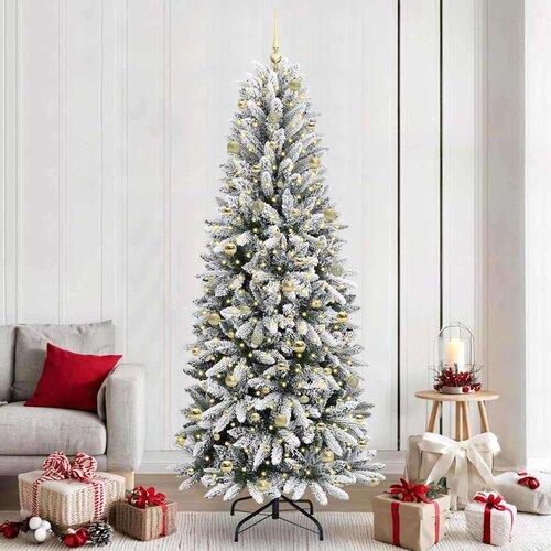 vidaXL Umjetno božićno drvce s stalakom Bijelo 93 x 93 x 240 cm Cijene
