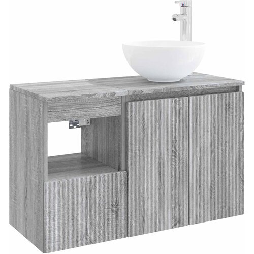  Set namje&amp;scaron;taja za kupaonicu 2 kom. Siva Sonoma 49.5 x 41 x 80 cm Slike