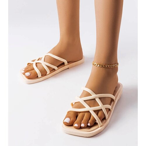 Gemre Beige Rubber Flip-Flops Pearlman Cene