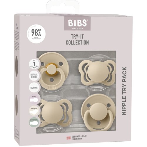 Bibs tolažilna duda - silikon začetni paket, 4/1 Vanilla Cene