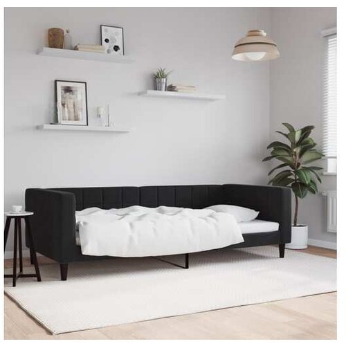 VidaXL Raztegljiva postelja črna 90x190 cm žamet Slike