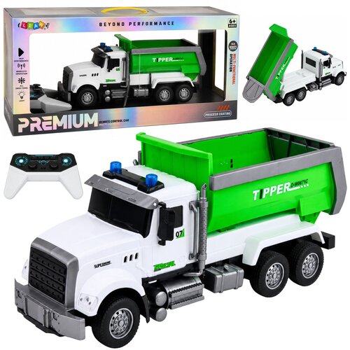  Daljinsko upravljani RC Tipper tovornjak z premično &amp;scaron;katlo zelena 1:14 Slike
