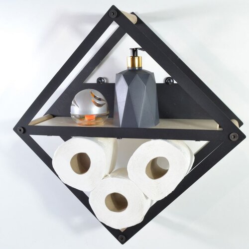 Hanah home držač toalet papira Wchold 002, crni / prirodno drvo Cene