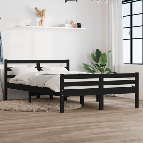 Furnova Posteljni okvir črn iz trdnega lesa 150x200 cm, (21942117) Slike