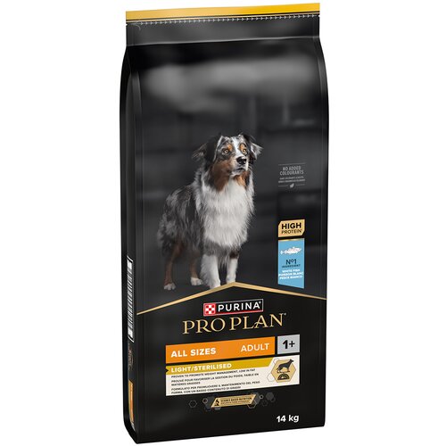 Pro Plan All sizes Adult Light Sterilised riba - 2 x 14 kg Slike