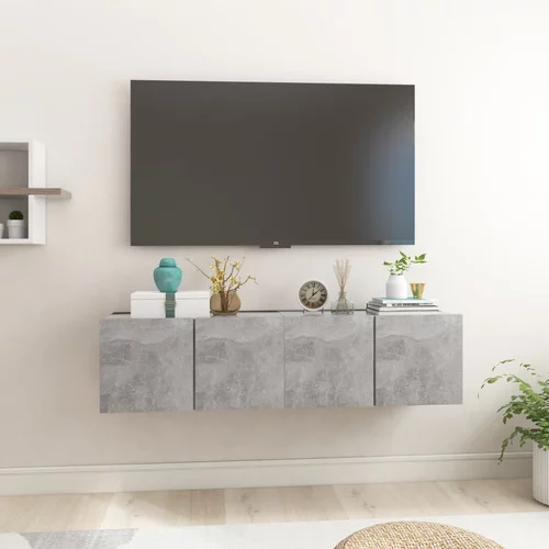 vidaXL Viseča TV omarica 2 kosa betonsko siva 60x30x30 cm