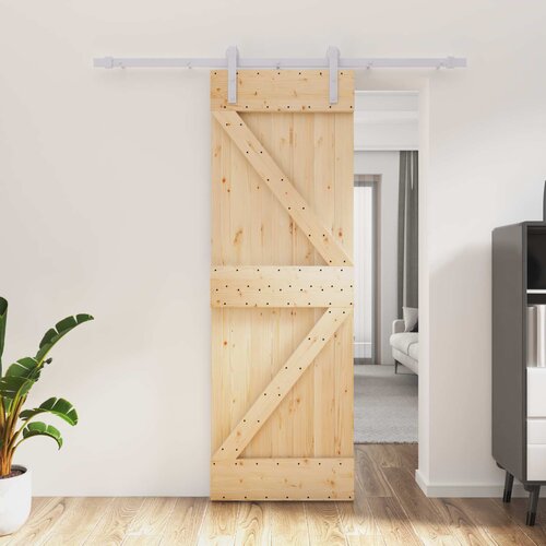  Klizna vrata Prirodna i bijela 70 x 210 cm Čvrsta borovina Cijene