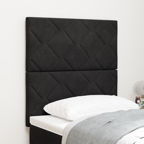 VidaXL Naslon za glavo z diamantnim blokovnim dizajnom, črna barva, 80 cm žamet, Naslon za glavo z diamantnim blokovnim dizajnom, črna barva, 160 cm žamet Slike