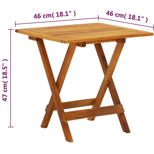 Bistro stol 46 x 46 x 47 cm masivno bagremovo drvo Slike