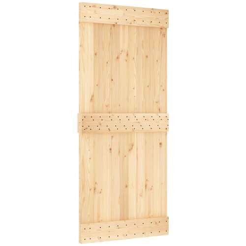  Klizna vrata Prirodna i bijela 90 x 210 cm Čvrsta borovina Slike