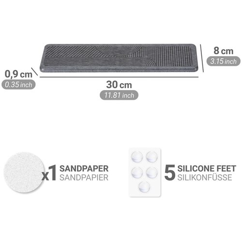 Wenko 54957100 - podmetač za kapanje damon 30x8 cm siva Slike