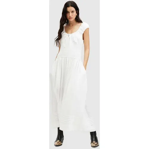 AllSaints Haljina ELIZA MAXI DRESS boja: bijela, maxi, širi se prema dolje, W204DA