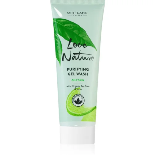 Oriflame Love Nature Organic Tea Tree & Lime gel za dubinsko čišćenje za masno i problematično lice 125 ml