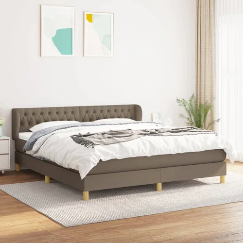 The Living Store Box spring postelja z vzmetnico taupe 180x200 cm blago - Box Spring Postelja, (21512271)