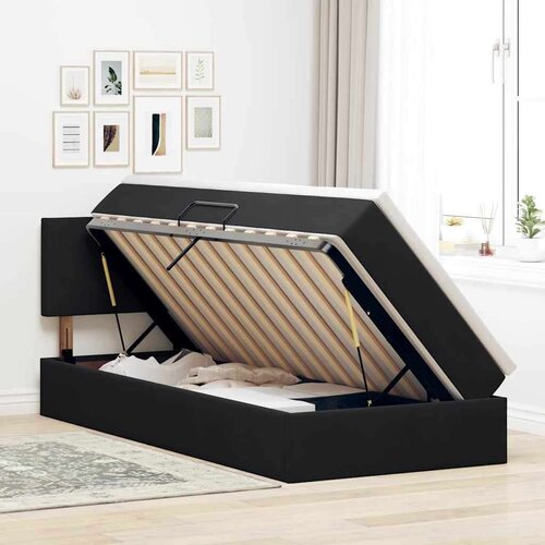  Krevet s od storage s madracem Crna 90 x 200 cm Bar&amp;scaron;un Slike