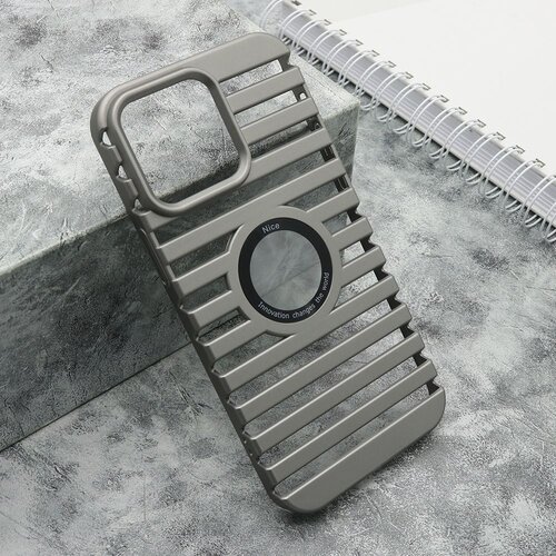 Maska lines logo cut za iphone 15 pro/ siva Slike