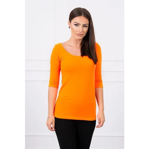 Kesi Blouse with round neckline orange neon