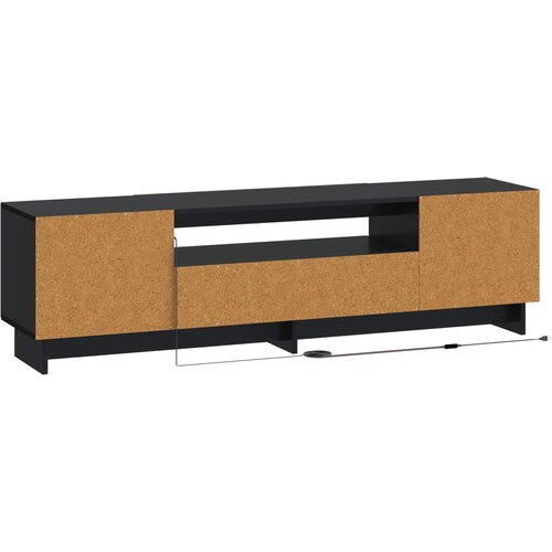  LED TV kabinet Crna Konstruirano drvo Slike