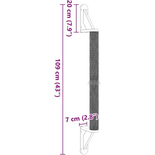  Zidna grebalica za mačke 109 cm od sisala Slike