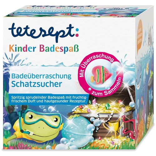 TETESEPT Bath Treasure Hunters &amp;scaron;umeča kopalna kroglica za otroke 140 g Slike