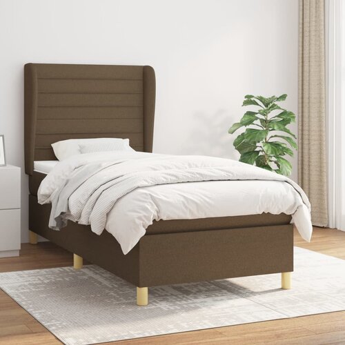  The Living Store Box spring postelja z vzmetnico temno rjava 80x200 cm blago - Box Spring Postelja, (21518875) Cene