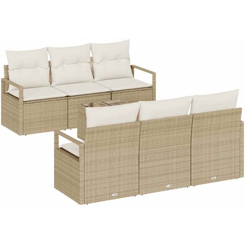 vidaXL Vrtna sedežna garnitura 7 pcs Bež in smetanova 55 x 55 x 37 cm, (5000063268) Cene