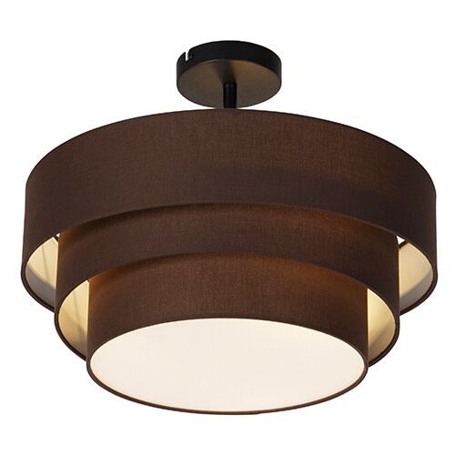 QAZQA Moderna stropna svetilka rjava 45 cm 3-svetloba - Drum Trio Cene
