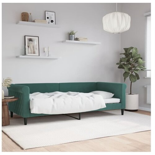 vidaXL Dnevni krevet tamnozeleni 90 x 200 cm baršunasti Cene