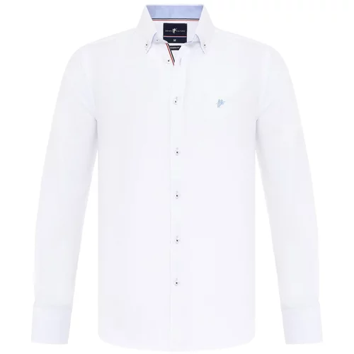 DENIM CULTURE Košulja 'JADON' mornarsko plava / bijela