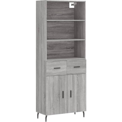 vidaXL Visoka komoda siva sonoma 69,5x34x180 cm inženirski les, (20807973) Cene