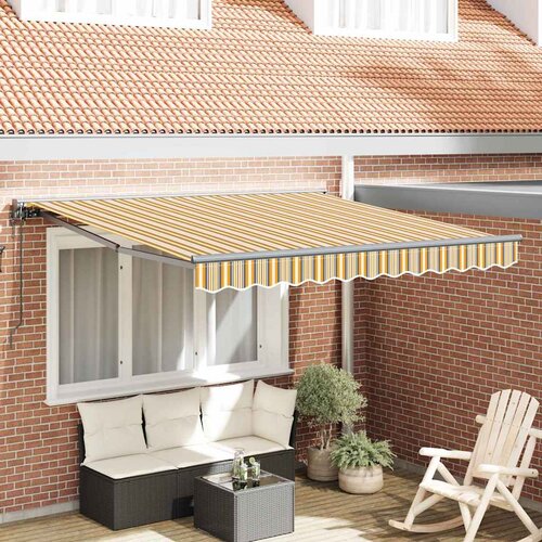vidaXL retraktilna tenda morsko modra 300x250 cm tkanina in kovina Cene