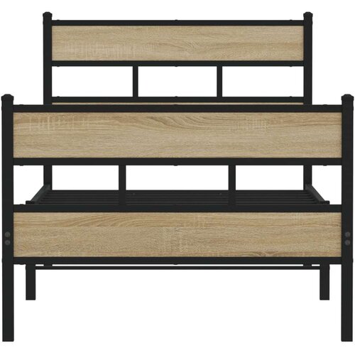 VidaXL Metalni okvir kreveta bez madraca boja hrasta sonome 90x190 cm Slike