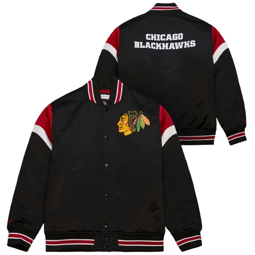 Mitchell And Ness muška Chicago Blackhawks Heavyweight Satin jakna