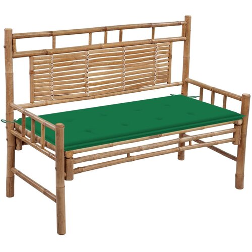 The Living Store Vrtna klop z blazino 120 cm bambus - Vrtna Klop, (21437868) Slike