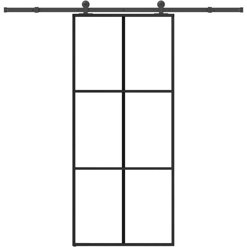 VidaXL Klizna vrata s priborom 90 x 205 cm od ESG stakla i aluminija Slike