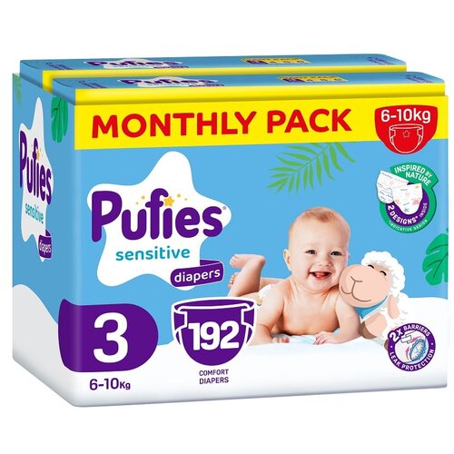 Pufies pelene veličina 3 (6-10kg) mesečni box, 192kom Cene