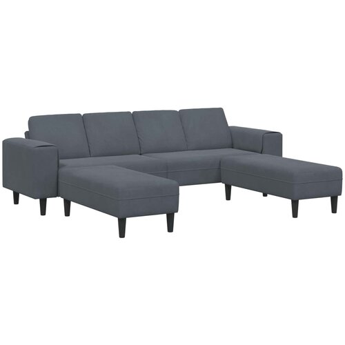 Kauč za dnevni boravak 3 pcs Tamno siva 250 x 188 x 76 cm Slike