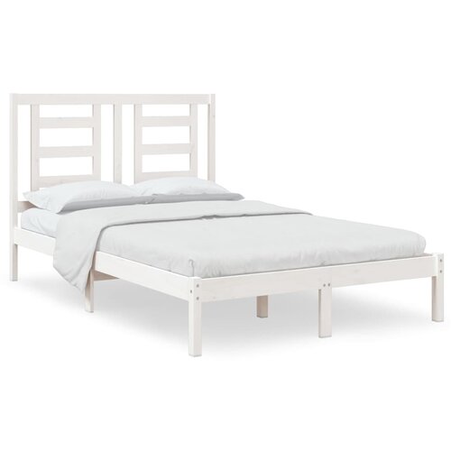 Maison Chic Posteljni okvir - Dvoposteljna postelja - Zakonska postelja brez vzmetnice bel 120x200 cm trdna borovina-J11213, (21769086) Cene