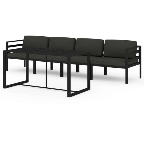  5-dijelna vrtna garnitura s jastucima aluminijska antracit Slike
