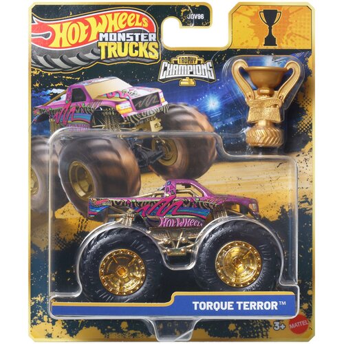 Mattel Hot Wheels Monster Trucks: Torque Terror zmagovalni avtomobilček s pokalom 1/64 &ndash; Cene