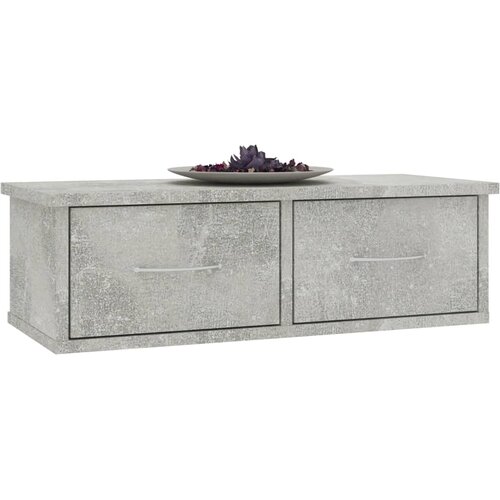  Zidna polica s ladicama boja betona 60 x 26 x 18,5 cm drvena Slike
