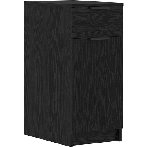 VidaXL Miza s predalom Črni hrast 133 x 50 x 75 cm Konstruiran les Slike