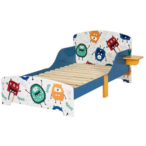 Kinder Home dječji krevet 140x70 cm drveni, sa zaštitom od pada, Monster, za djecu 18+ mjeseci Cene